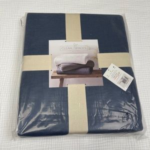 Clean Spaces BLUE Gauze 100% Cotton KING Blanket Cover Lightweight NEW